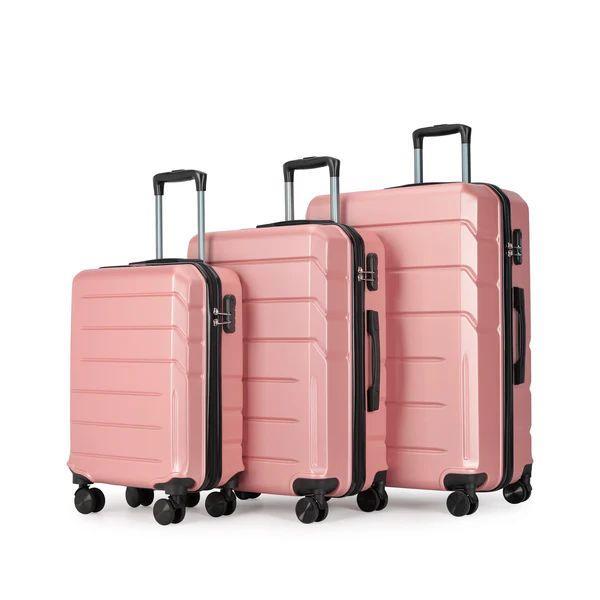 Sada kufrov BONTOUR „Spinner“ na 4 kolieskach, 3 ks, rose gold-Vashome.sk