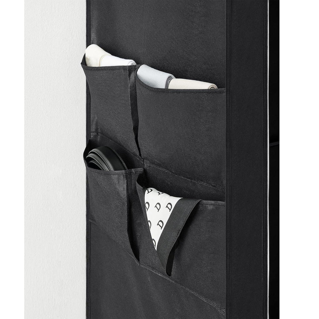 Šatník, prenosná modulárna skriňa, 4 bočné vrecká, čierna | SONGMICS-Vashome.sk