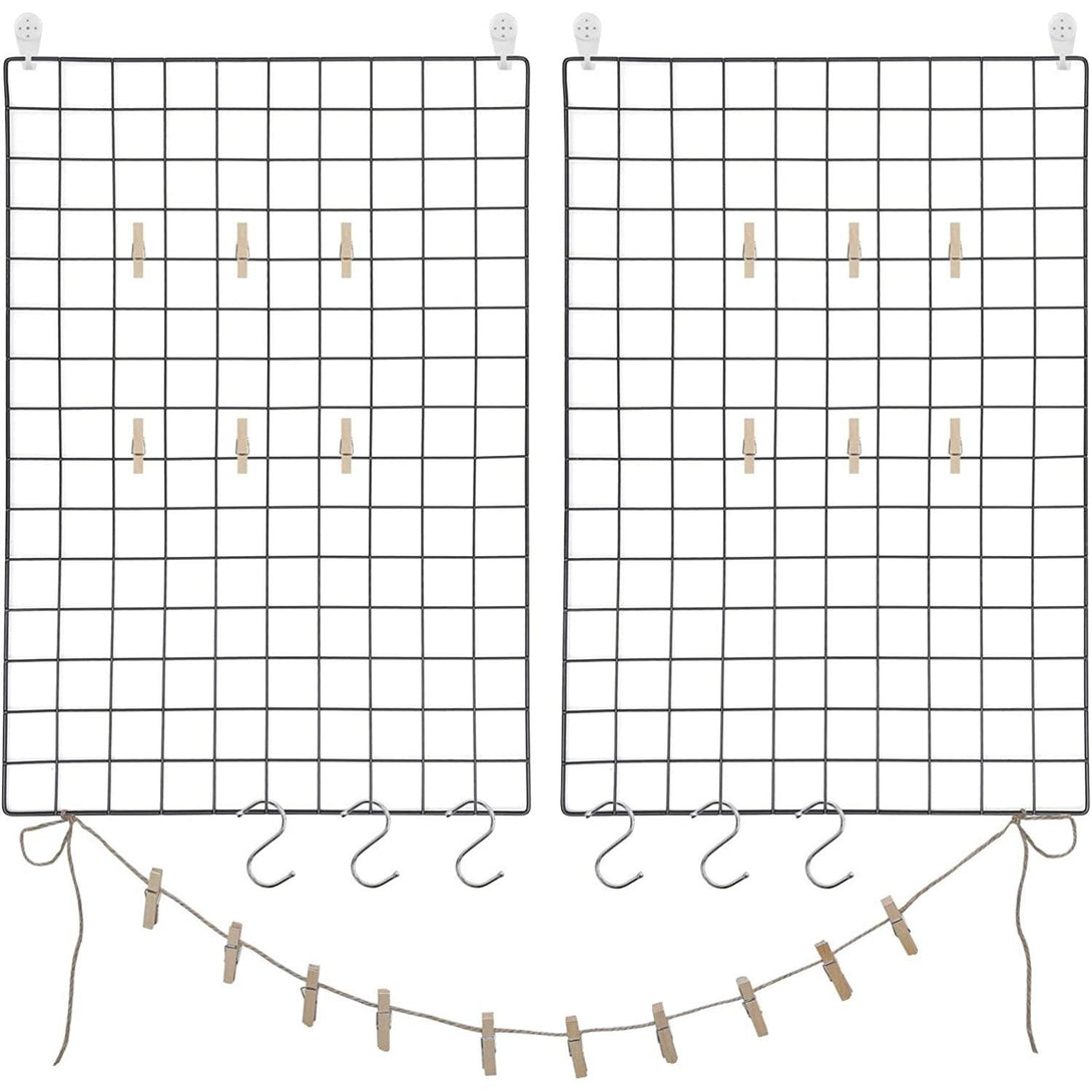 Sieťové panely, sada 2 ks, nástenný dekorácia na fotografie, čierny | SONGMICS-Vashome.sk
