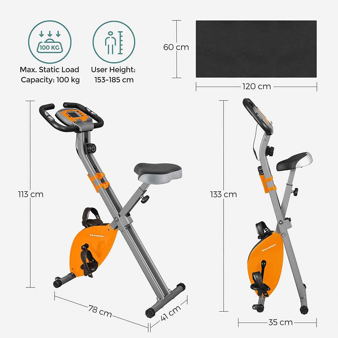 Skladací fitness bicykel s 8 nastaveniami magnetického odporu, rotoped-Vashome.sk