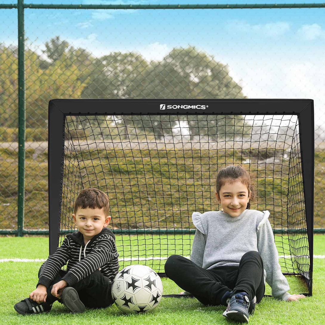 Skladacie detské futbalové bránky 2 ks, 80 x 120 x 80 cm, čierne-Vashome.sk