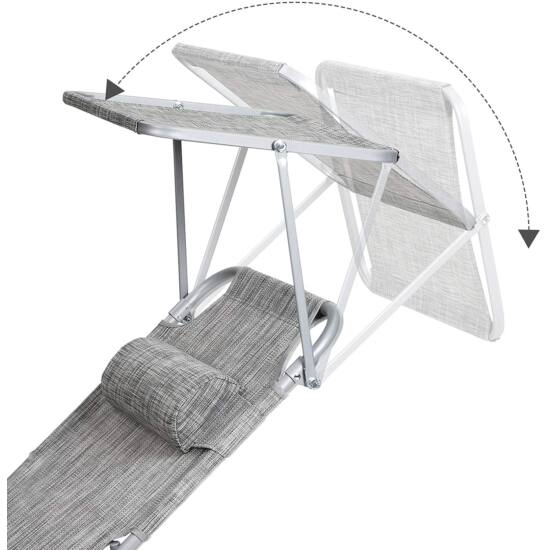 Skladacie lehátko so strieškou, 53 x 193 x 29,5 cm, nosnosť do 150 kg-Vashome.sk