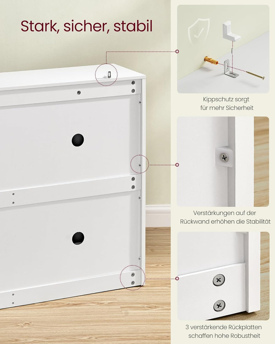 Skrinka na topánky so 4 výklopnými dvierkami, botník, 24 x 105,5 x 82,7 cm, snehobiely-Vashome.sk
