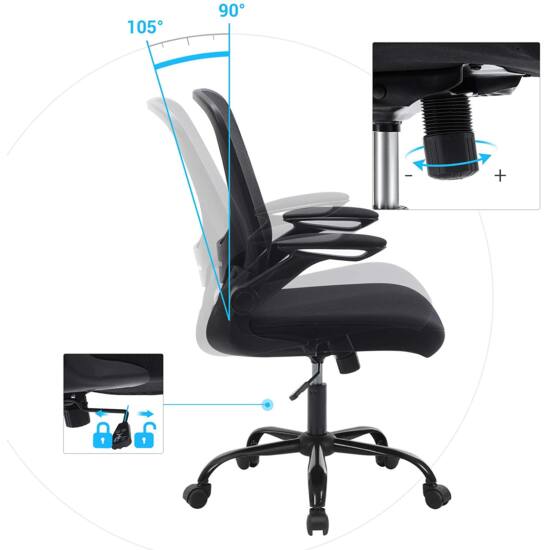 SONGMICS Kancelárska stolička, ergonomická počítačová stolička-Vashome.sk