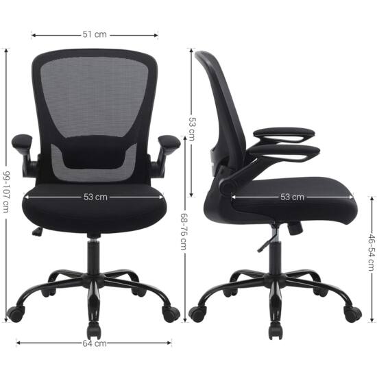 SONGMICS Kancelárska stolička, ergonomická počítačová stolička-Vashome.sk