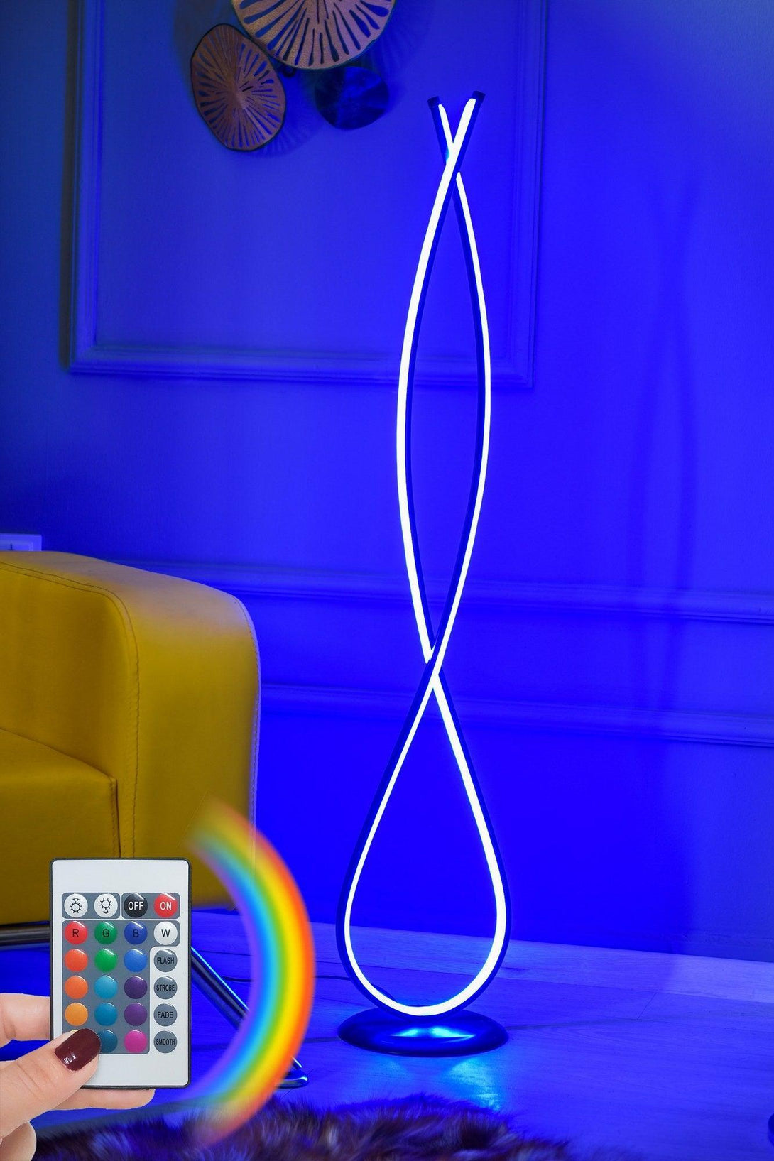 Stojacia lampa, Infinity Black - Multicolor-Vashome.sk