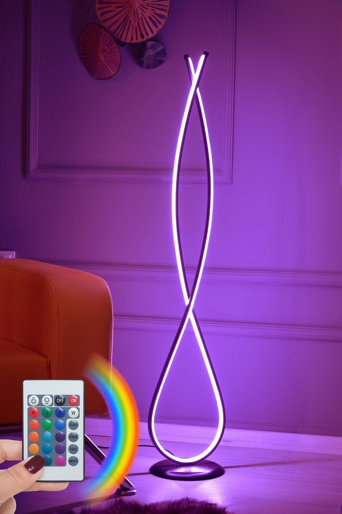 Stojacia lampa, Infinity Black - Multicolor-Vashome.sk