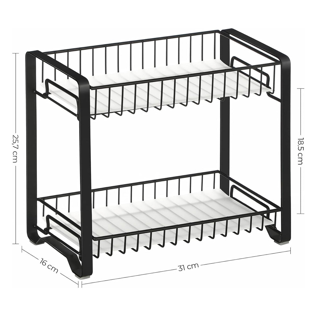 Stojan na korenie, 2-úrovňový kuchynský stojan, čierny | SONGMICS-Vashome.sk