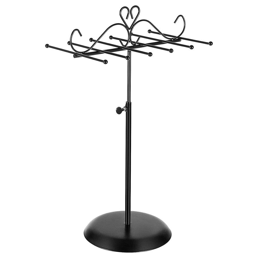 SONGMICS Stojan na šperky, kovový 20,5 x 14 x (28-45) cm, čierny-Vashome.sk