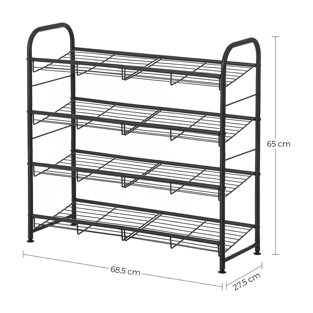 Stojan na topánky 4-úrovňový, botník, čierny | SONGMICS-Vashome.sk