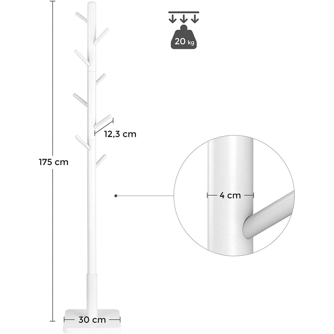 Stojanový vešiak s 8 háčikmi, biely-Vashome.sk