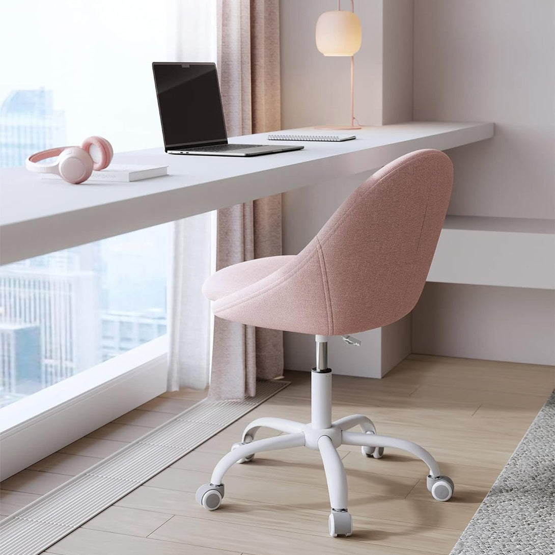 Stolička do domácej kancelárie, otočná stolička, výškovo nastaviteľná, ružová-Vashome.sk