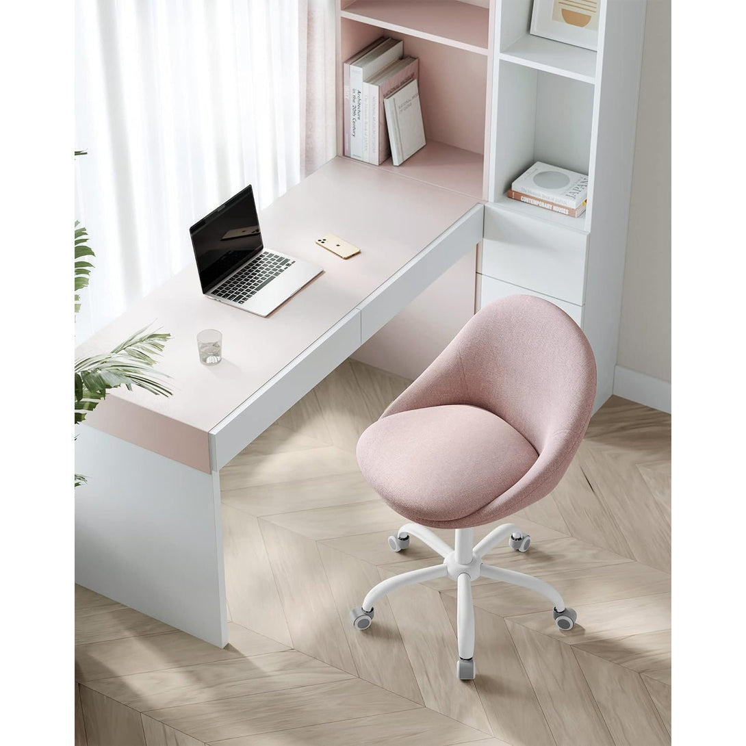 Stolička do domácej kancelárie, otočná stolička, výškovo nastaviteľná, ružová-Vashome.sk