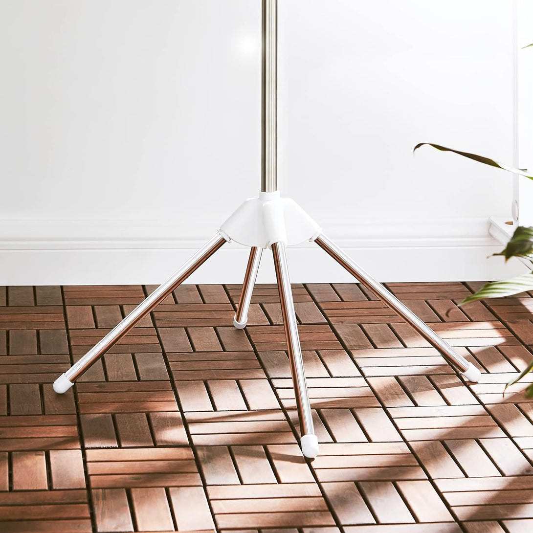 SONGMICS ruhaszárító, 3 forgatható kar vállfáknak fehér és ezüst színben-Vashome.sk