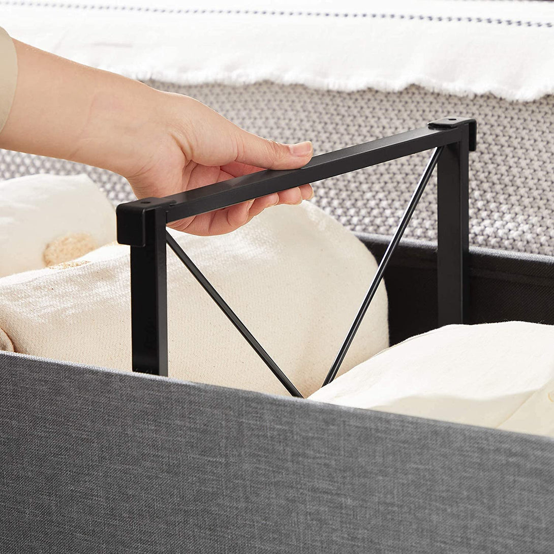 SONGMICS Skladacia úložná lavica 120L, 110 x 38 x 38 cm, svetlosivá-Vashome.sk