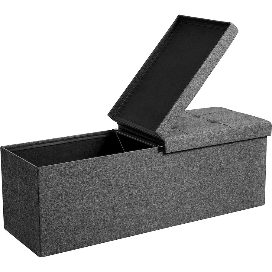 SONGMICS Skladacia úložná lavica 120L, 110 x 38 x 38 cm, tmavošedá-Vashome.sk