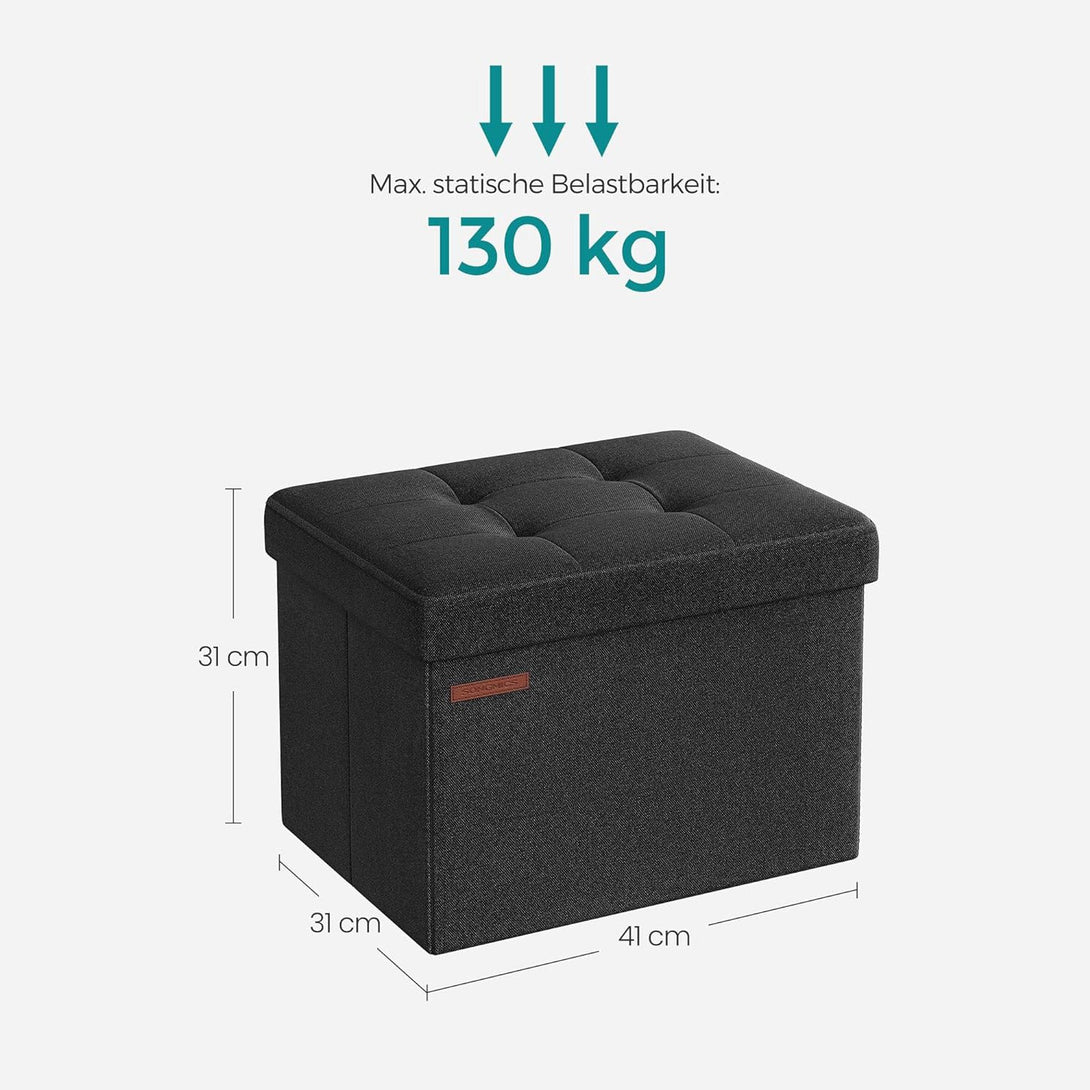 Taburetka 42 l, úložný box, čierna farba-Vashome.sk