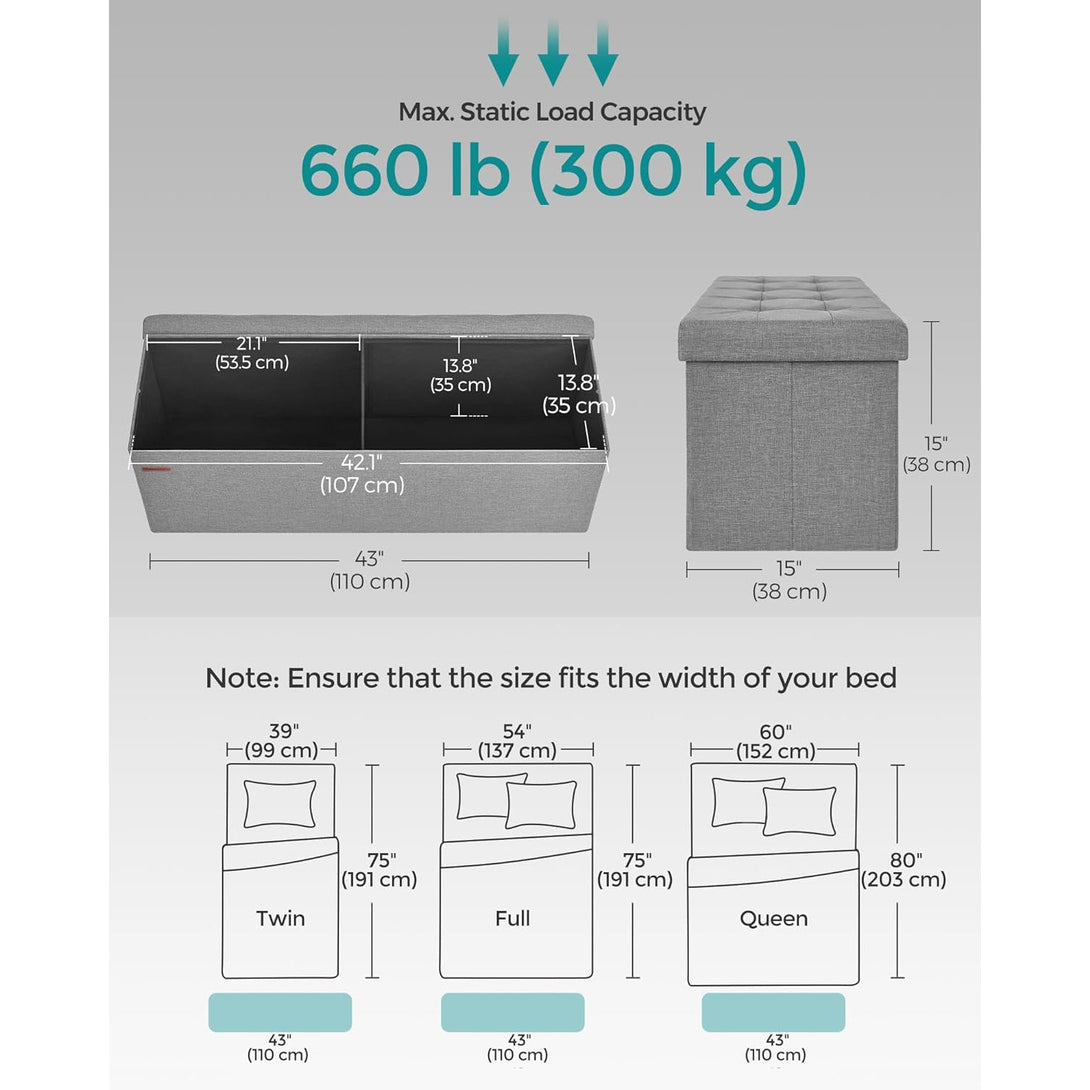 Taburetka L, lavica s úložným priestorom, nosnosť 300 kg, svetlošedá-Vashome.sk