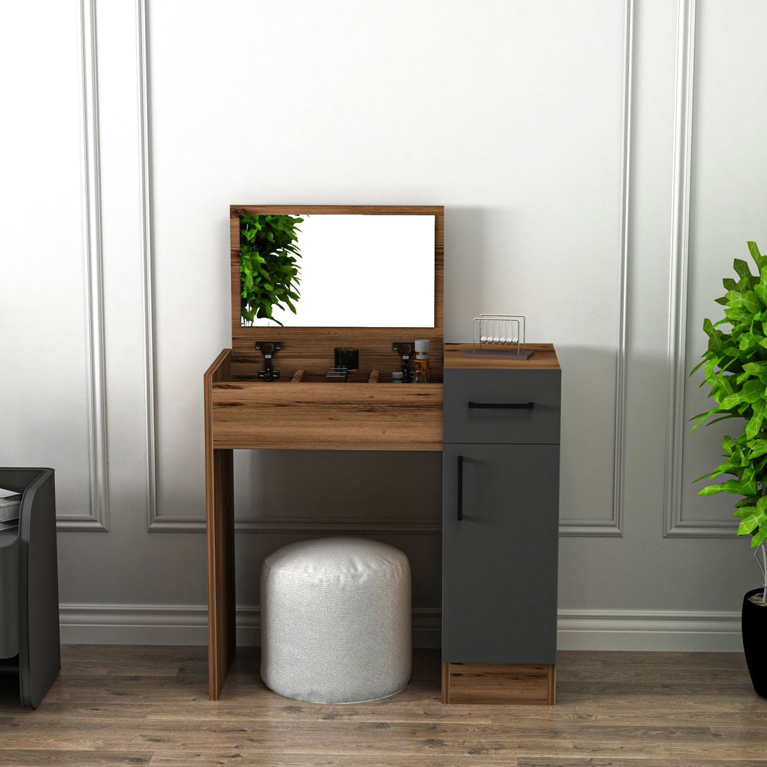 Fésülködő asztal Inci - Light Walnut, Anthracite-Vashome.sk