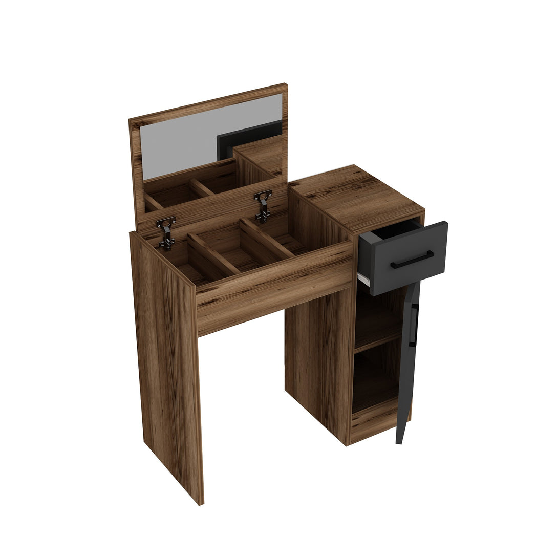 Fésülködő asztal Inci - Light Walnut, Anthracite-Vashome.sk