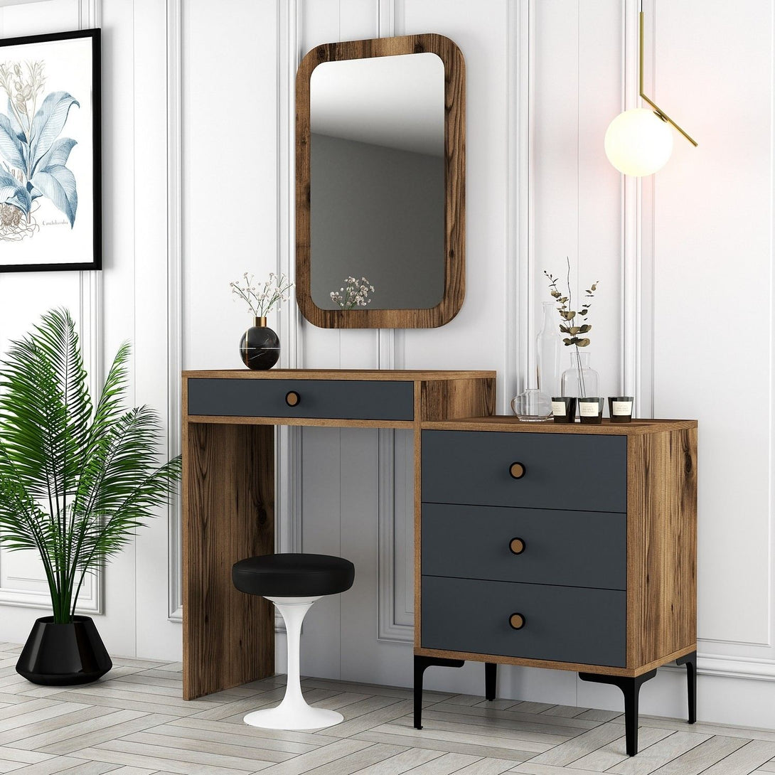 Fésülködő asztal Lizbon 543 - Walnut, Anthracite-Vashome.sk