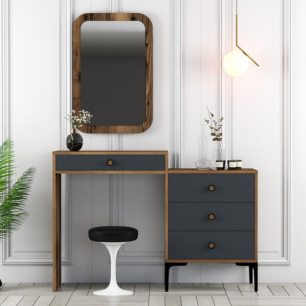 Fésülködő asztal Lizbon 543 - Walnut, Anthracite-Vashome.sk