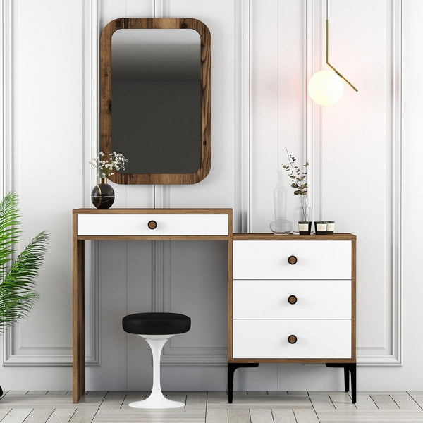 Fésülködő asztal Lizbon 544 - Walnut, White-Vashome.sk