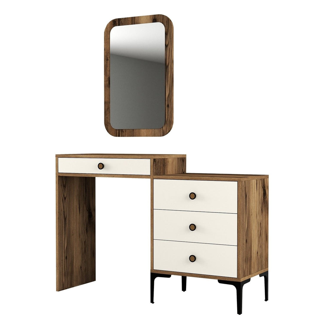 Fésülködő asztal Lizbon 547 - Walnut, Cream-Vashome.sk