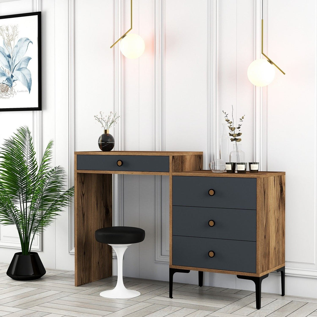 Fésülködő asztal Lizbon 550 - Walnut, Anthracite-Vashome.sk