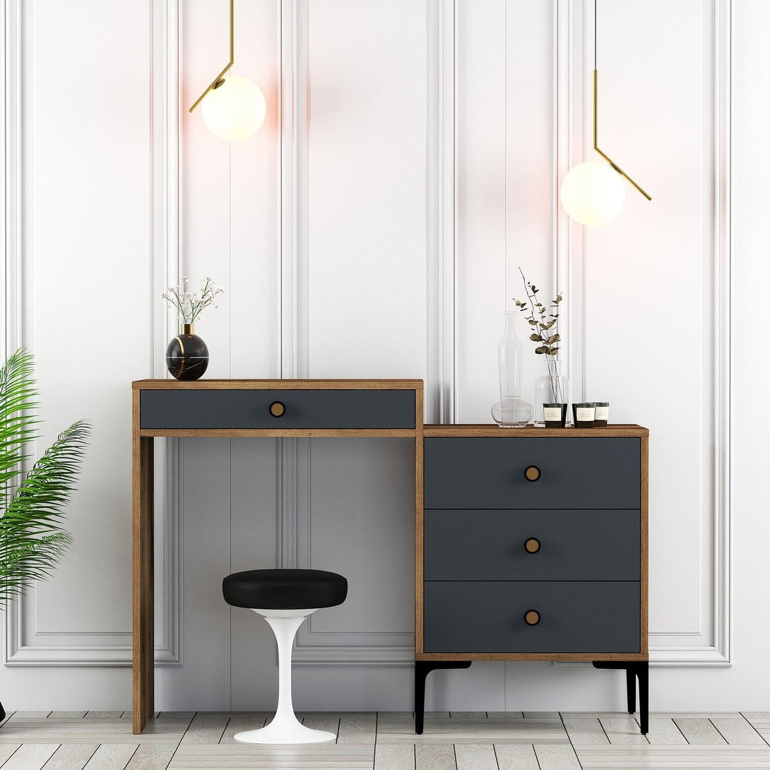 Fésülködő asztal Lizbon 550 - Walnut, Anthracite-Vashome.sk