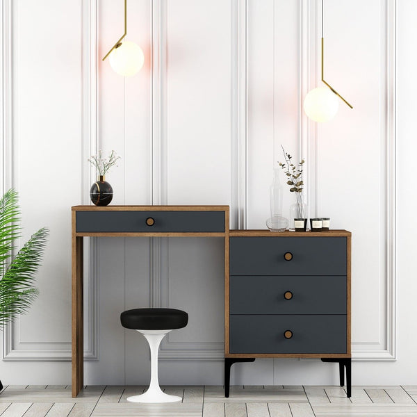 Fésülködő asztal Lizbon 550 - Walnut, Anthracite-Vashome.sk