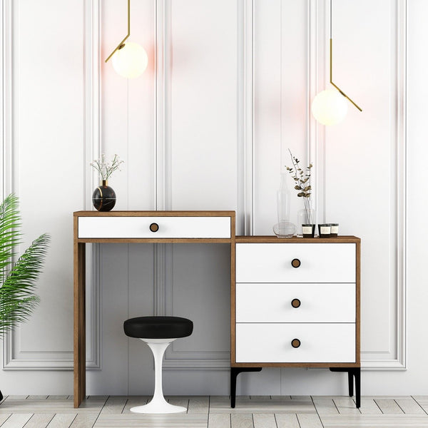 Fésülködő asztal Lizbon 551 - Walnut, White-Vashome.sk