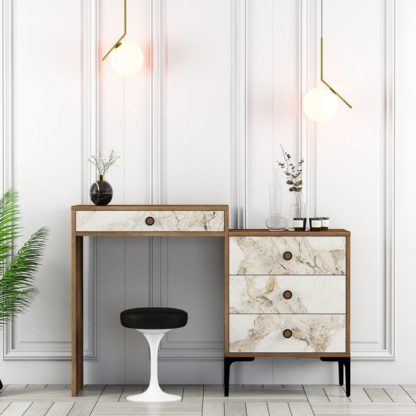 Fésülködő asztal Lizbon 552 - Walnut, White-Vashome.sk