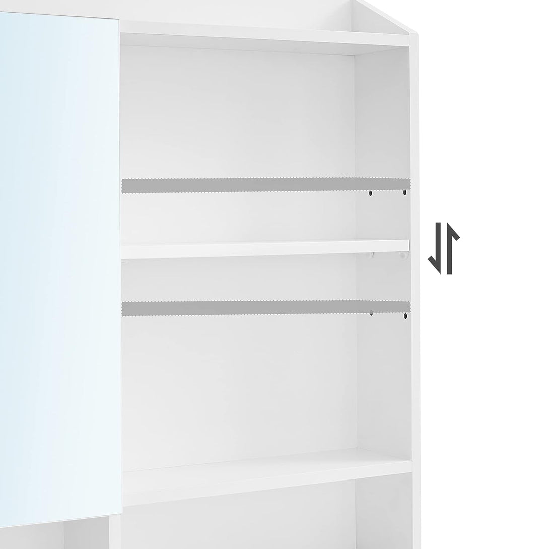Toaletný stolík so zrkadlom a zásuvkou, Kozmetický stolík moderný, biely | VASAGLE-Vashome.sk