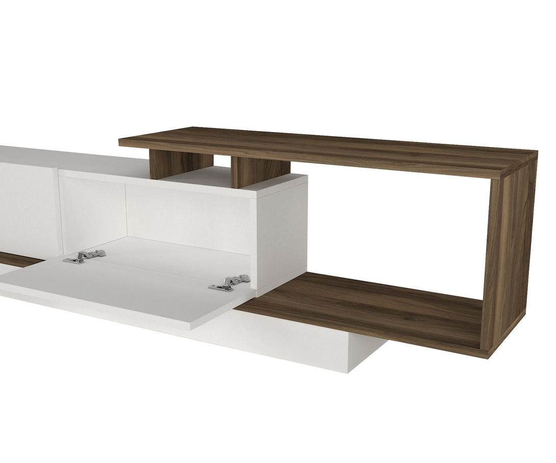 TV szekrény Asos - White, Walnut-Vashome.sk