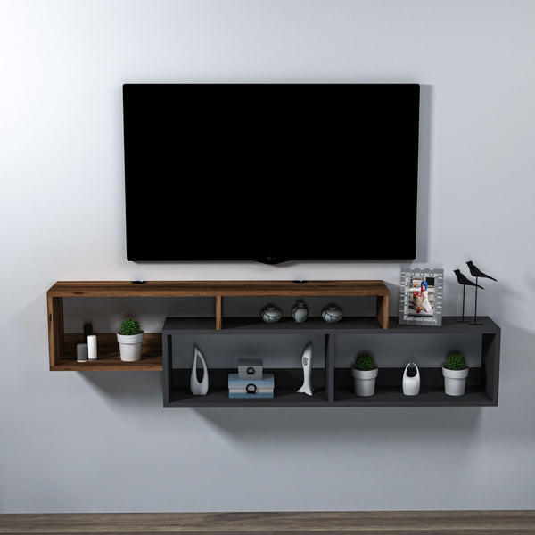 TV szekrény Atlantis - Light Walnut, Anthracite-Vashome.sk
