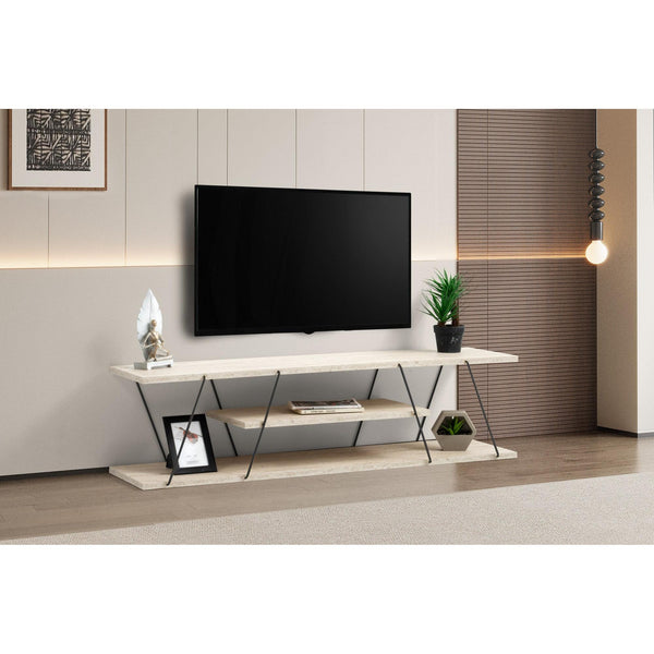 TV szekrény Canaz - Black, Travertine-Vashome.sk