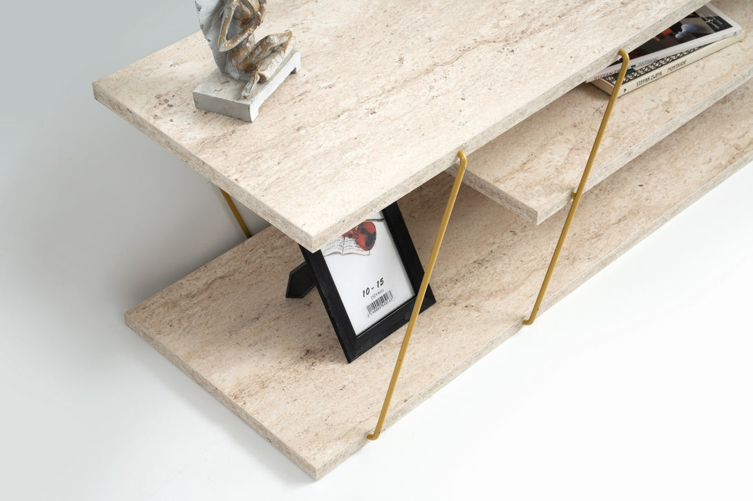 TV szekrény Canaz - Gold, Travertine-Vashome.sk