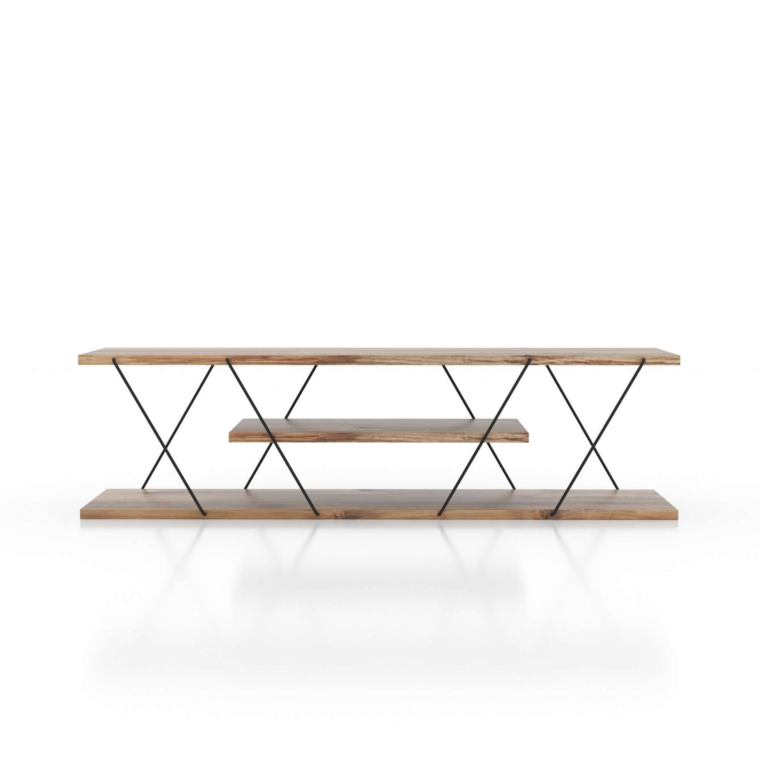 TV szekrény Canaz v2 - Black, Walnut-Vashome.sk