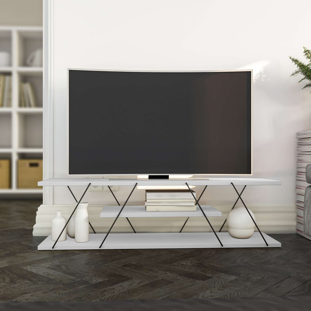 TV szekrény Canaz v2 - White, Black-Vashome.sk