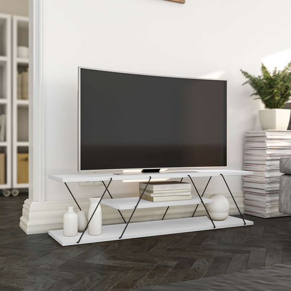 TV szekrény Canaz v2 - White, Black-Vashome.sk