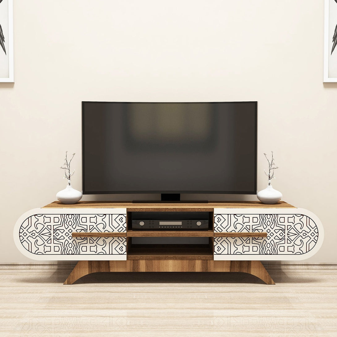 TV szekrény Defne - Walnut Cream-Vashome.sk