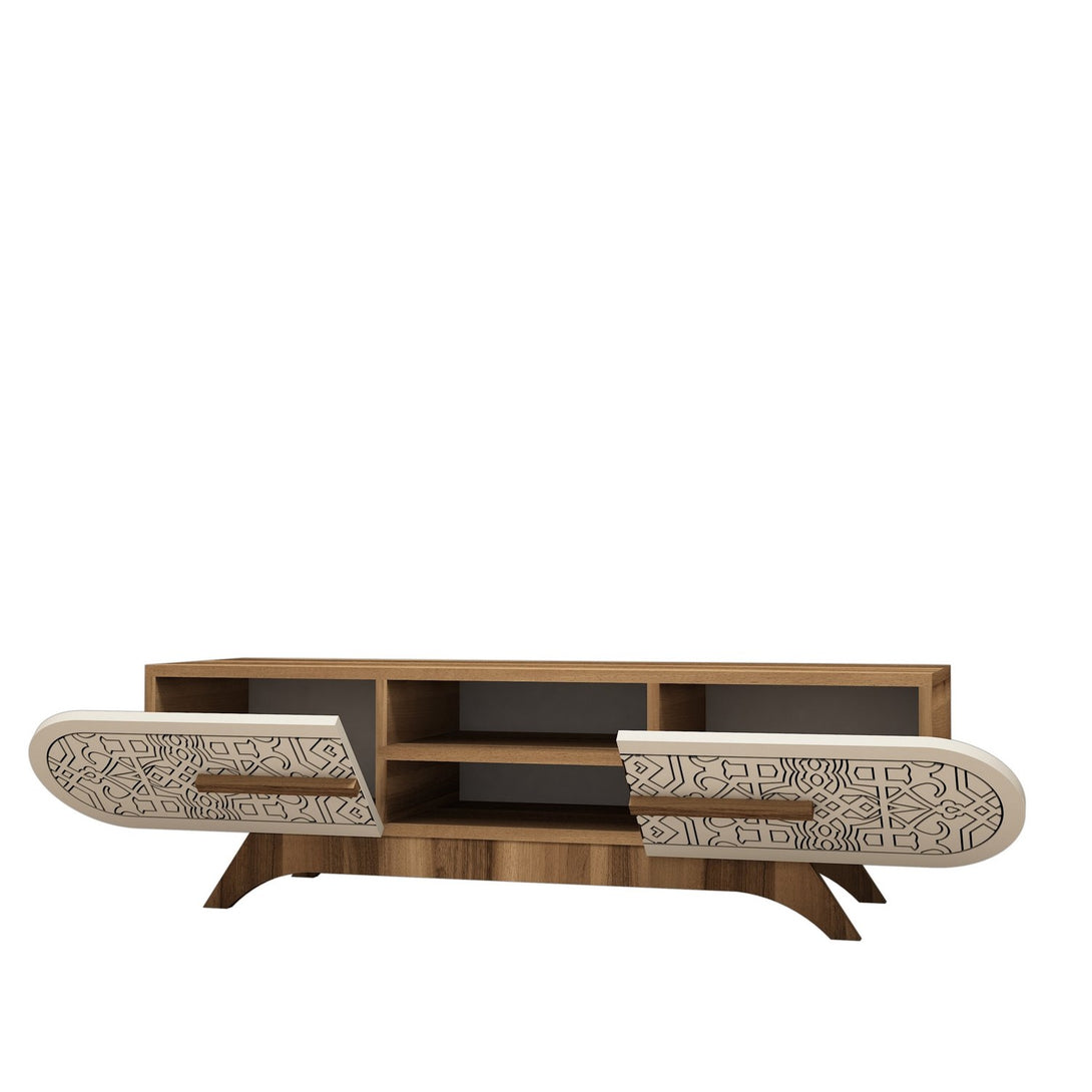 TV szekrény Defne - Walnut Cream-Vashome.sk