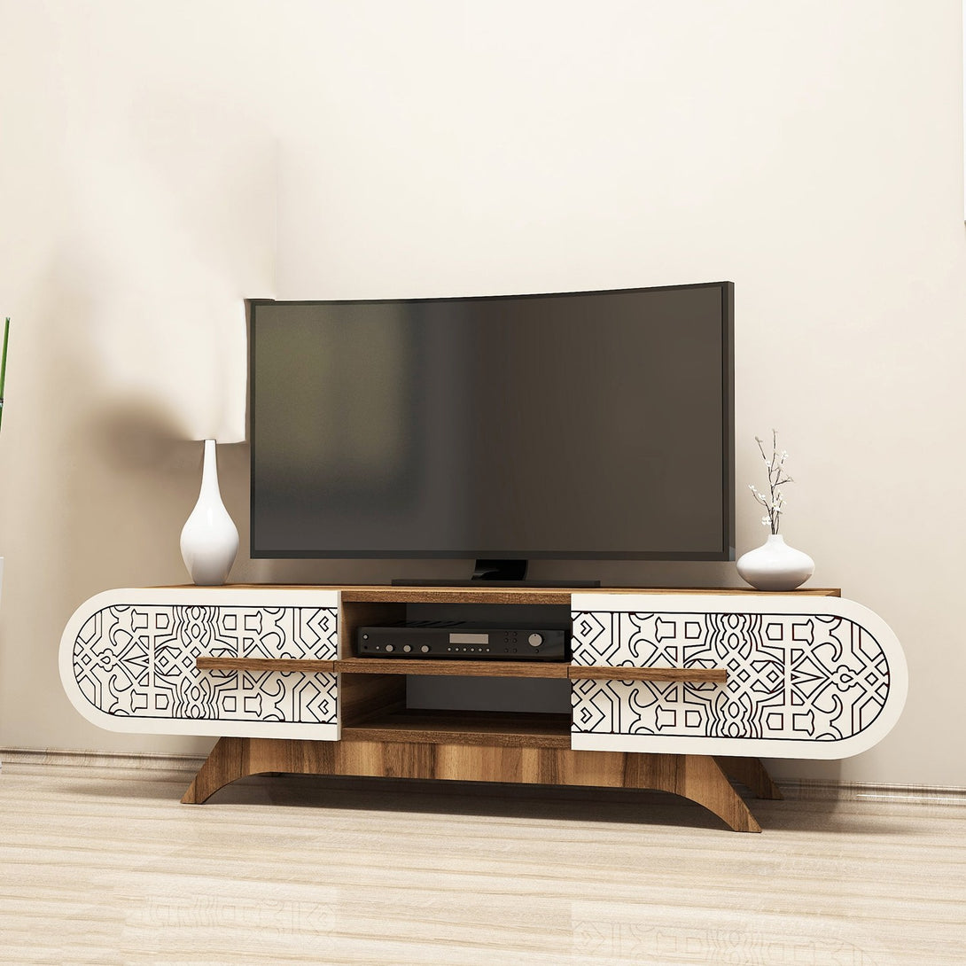 TV szekrény Defne - Walnut Cream-Vashome.sk