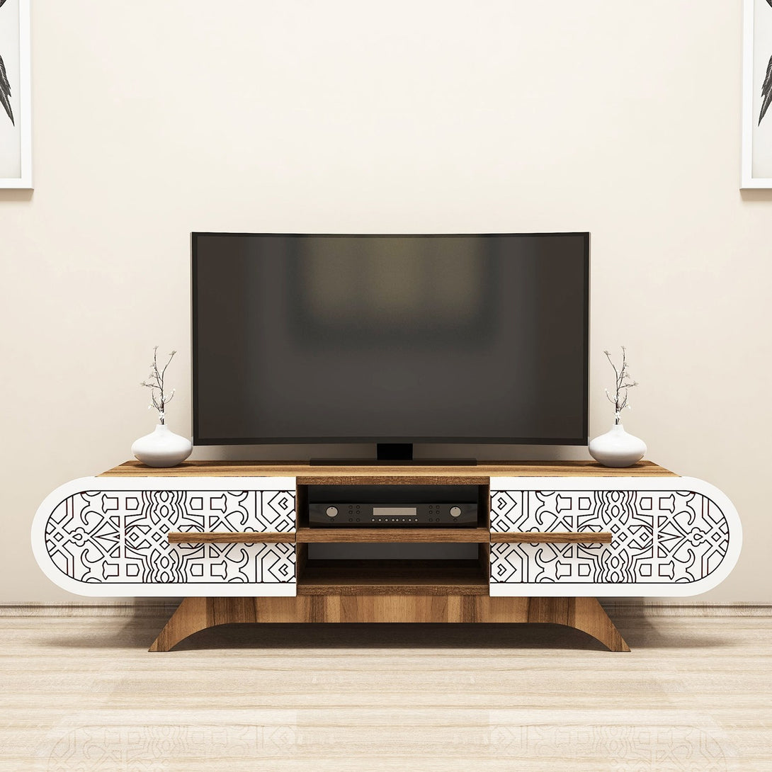 TV szekrény Defne - Walnut White-Vashome.sk