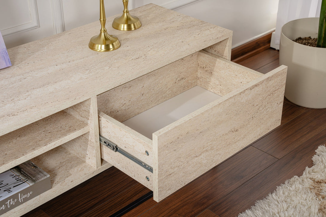 TV szekrény Escape 180 -Black, Travertine-Vashome.sk