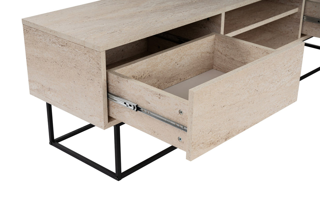 TV szekrény Escape 180 -Black, Travertine-Vashome.sk