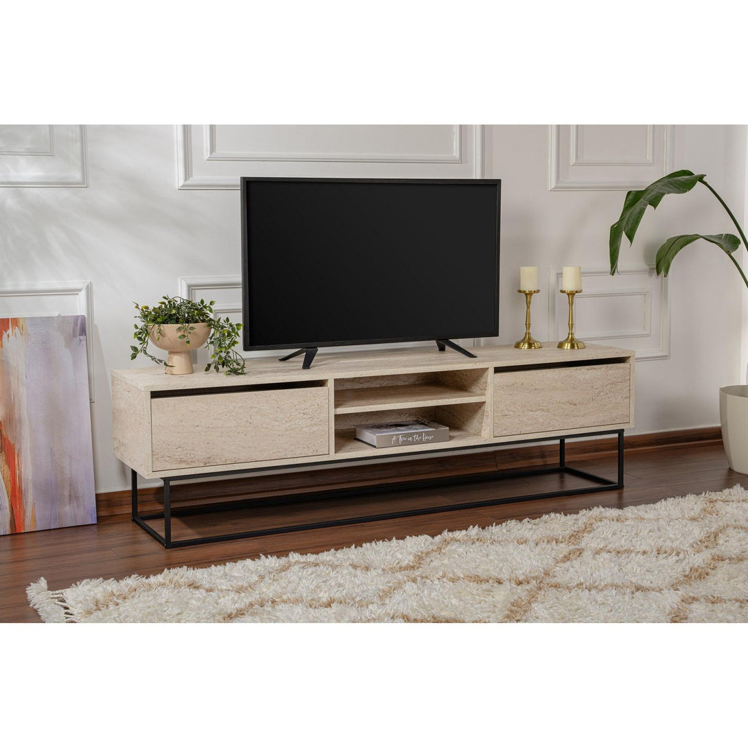 TV szekrény Escape 180 -Black, Travertine-Vashome.sk