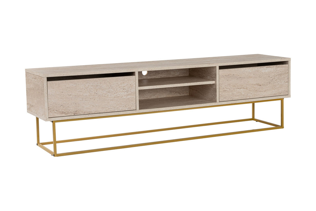 TV szekrény Escape 180 - Gold, Travertine-Vashome.sk