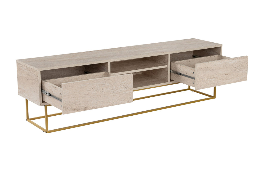 TV szekrény Escape 180 - Gold, Travertine-Vashome.sk